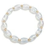 Faceted Beaded Stretch Bracelet With Gold Bead Accents

- Approximately 2.5" D 