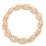 Wholesale faceted Beaded Stretch Bracelet Gold Bead Accents D