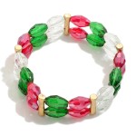 Two Strand Faceted Beaded Bracelet

- Approximately 2.5" D