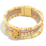 Multi-Strand Heishi Bead Magnetic Bracelet 

- Approximately 7.5" L
- Magnetic Closure 