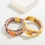 Wholesale multi Strand Heishi Bead Magnetic Bracelet L Magnetic Closure