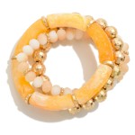 Wholesale set Three Beaded Stretch Bracelets Tube Disco Beads D