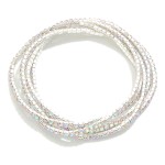 Wholesale set Five Linked Rhinestone Stretch Bracelets D