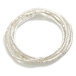 Wholesale set Five Linked Rhinestone Stretch Bracelets D