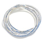 Wholesale set Five Linked Rhinestone Stretch Bracelets D