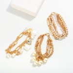 Wholesale layered Chain Link Bracelet Pearl Tassel L Extender L