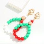 Wholesale multi Colored Beaded Bracelet Keyring One Fits Most L