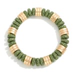 Wholesale lava Gold Beaded Stretch Bracelet Diameter