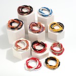 Set of Four Wood Beaded Stretch Bracelets

- Approximately 2.5" D