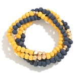 Set of Four Wood Beaded Stretch Bracelets

- Approximately 2.5" D