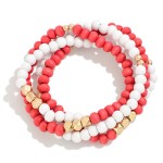 Set of Four Wood Beaded Stretch Bracelets

- Approximately 2.5" D