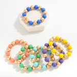 Wholesale chunky Beaded Stretch Bracelet Dimpled Bead D