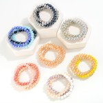 Wholesale set Three Pearlescent Beaded Stretch Bracelets D