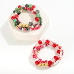 Set of Three Mixed Bead Stretch Bracelets Featuring Bubble Beads

- Approximately 2.5"D