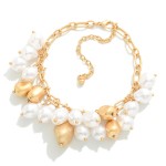 Wholesale chain Link Bracelet Pearl Metal Bead Charms L Extender L