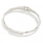 Wholesale hammered Metal Hinge Bangle Bracelet D