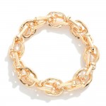 Metal Tone Chain Link Stretch Bracelet 

- Approximately 3" L