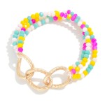 Wholesale triple Strand Beaded Bracelet Nesting Chain Detail D