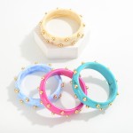 Wholesale resin Acetate Bangle Bracelet Gold Stud Accents D