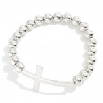 Wholesale polished Metallic Beaded Bracelet Cross D