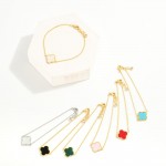 Wholesale gold Dipped Dainty Chain Link Bracelet Clover Station D Extender