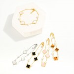 Wholesale gold Dipped Chain Link Bracelet Clover Pearl Stations D Extender