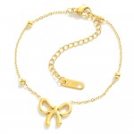 Metal Tone Saturn Chain Link Bracelet Featuring Bow Station

- Approximately 3." D
- Extender 2" L