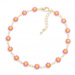 Chain Link Flower Anklet 

- Approximately 4" D
- Extender 2.5" L