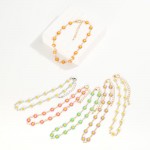 Wholesale chain Link Flower Anklet D Extender L