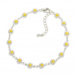 Wholesale chain Link Flower Anklet D Extender L