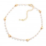 Wholesale chain Link Pearl Anklet Star Stations L Extender L