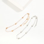 Chain Link Pearl Anklet Featuring Star Stations

- Approximately 4" L
- Extender 2" L