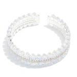 Wholesale cubic Zirconia Heart Studded Cuff Bracelet D