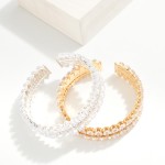 Wholesale cubic Zirconia Heart Studded Cuff Bracelet D