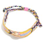 Wholesale adjustable Friendship Bracelet Gold Cowrie Shell Gold Beaded Border Ad