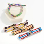 Wholesale adjustable Friendship Bracelet Gold Cowrie Shell Gold Beaded Border Ad