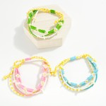 Wholesale adjustable Multi Stranded Friendship Bracelet Knotted Flowers Beaded S