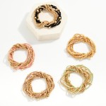 Wholesale set Nine Gold Beaded Threaded Elastic Band Stretch Bracelets D