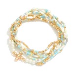 Wholesale set Six Beaded Stretch Bracelets Pearl Beads Dainty Cross Charm D