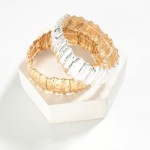 Crinkled Metal Stretch Bracelet

- Approximately 3.75" D