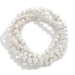 Wholesale set Five Multi Metal Beaded Stretch Bracelets D