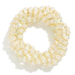 Set Of Five Faceted Bead Stretch Bracelets 

- Approximately 2.5" D