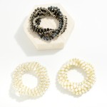 Set Of Five Faceted Bead Stretch Bracelets 

- Approximately 2.5" D