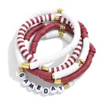 Wholesale set Five Game Day Heishi Beaded Bracelets D