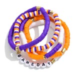 Wholesale set Five Game Day Heishi Beaded Bracelets D