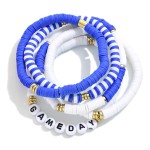 Wholesale set Five Game Day Heishi Beaded Bracelets D