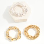 Wholesale set Four Metal Beaded Stretch Bracelets D