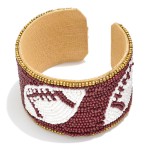 Wholesale seed Bead Game Day Football Cuff Bracelet D
