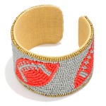 Wholesale seed Bead Game Day Football Cuff Bracelet D