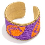 Wholesale seed Bead Game Day Football Cuff Bracelet D